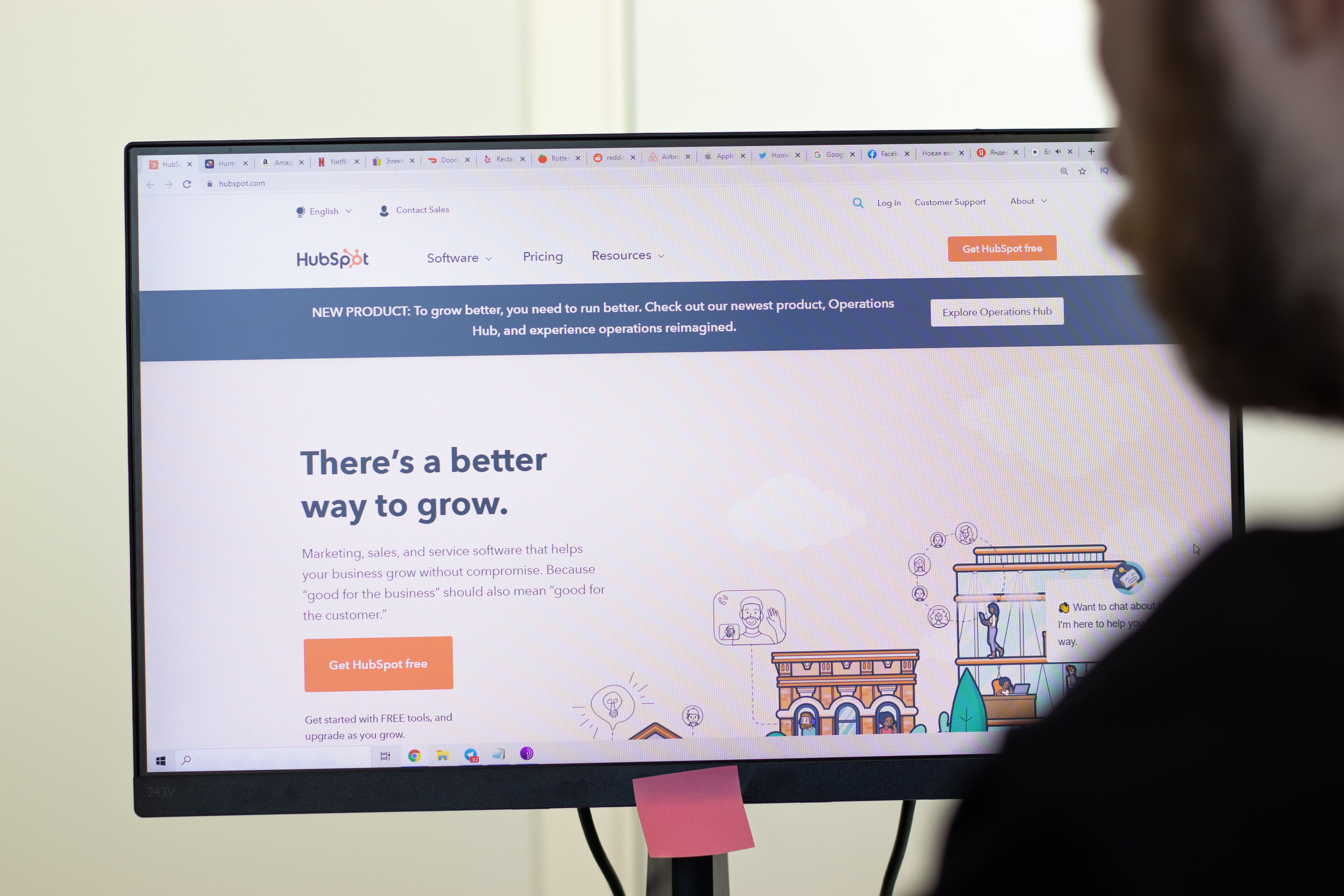 HubSpot on a monitor- Flawless Inbound Solutions