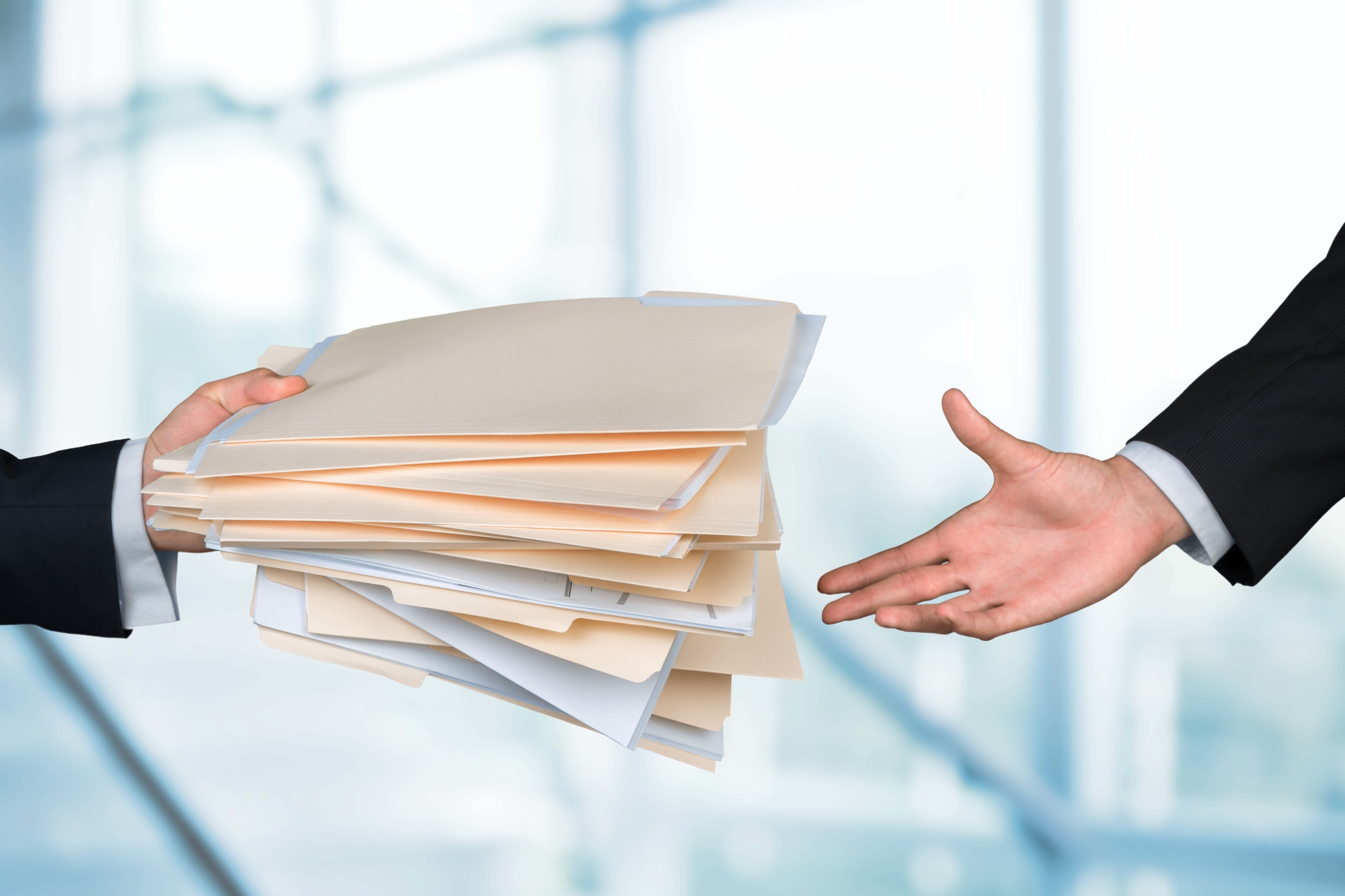 Files being handed to another