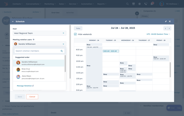 HubSpot Book meeting on behalf of others
